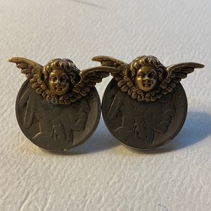 Buffalo Nickel pierced earrings